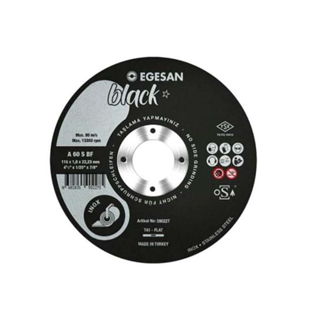 EGESAN 115*1*22 BLACK İNOX KESİCİ (25)