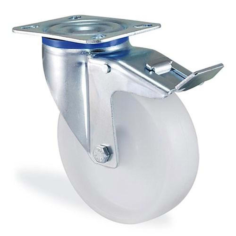 DÖNER TEKER FRENLİ POLYEMİT 125 MM