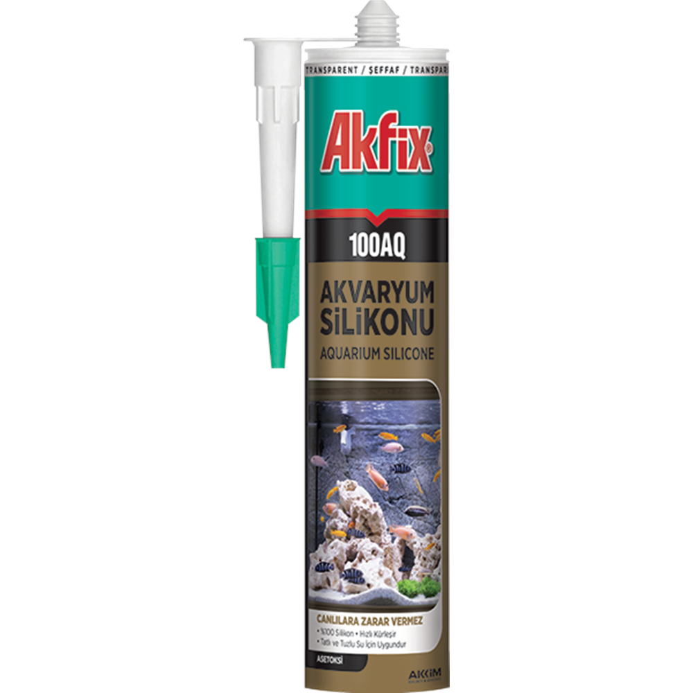 AKFİX 100AQ AKVARYUM SİLİKONU 280 ML ŞEFFAF (24)