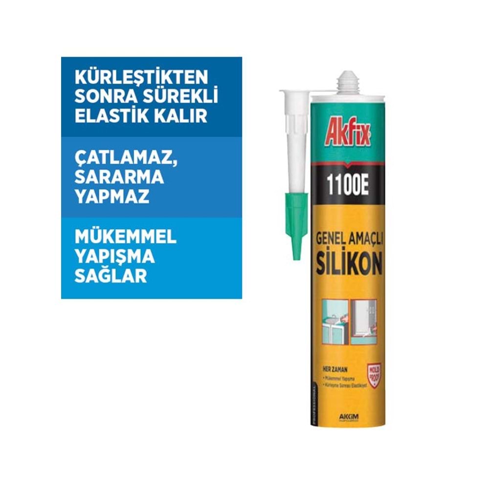AKFİX 1100E SİLİKON 280 GR SİYAH (24)